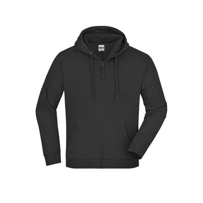 James & Nicholson - Kapuzenjacke French Terry JN059, schwarz, Größe XL