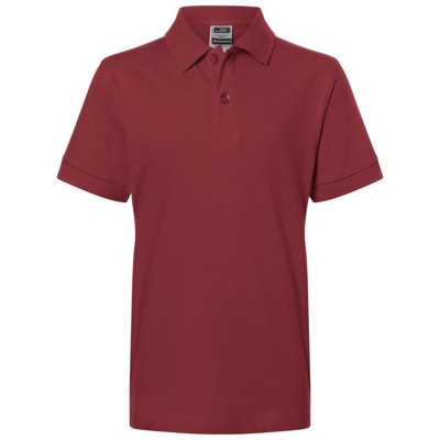James & Nicholson - Kinder Poloshirt Classic JN070K, wein-rot, Größe M