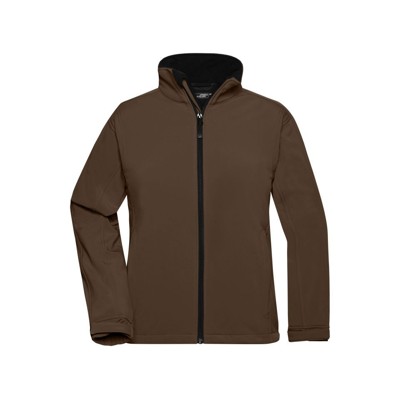 James & Nicholson - Damen Softshell Jacke JN137, braun, Größe M