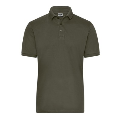 James & Nicholson - Herren Bio Workwear Poloshirt Stretch JN1806, oliv, Größe 4XL