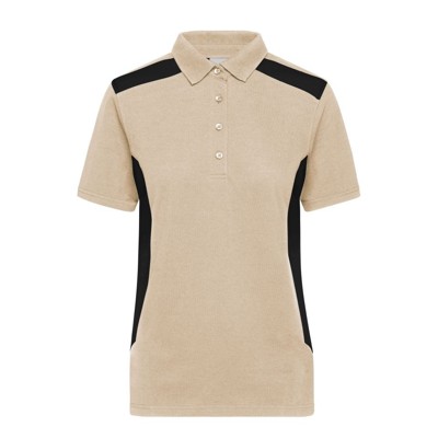 James & Nicholson - Damen BIO Workwear Poloshirt Kontrast JN1825, stein-grau/schwarz, Größe 3XL