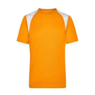 James & Nicholson - Topcool® T-Shirt Herren JN397, orange/weiß, Größe S