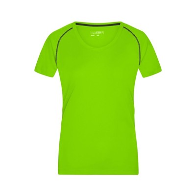 James & Nicholson - Damen Fitness Shirt JN495, hellgrün/schwarz, Größe XS