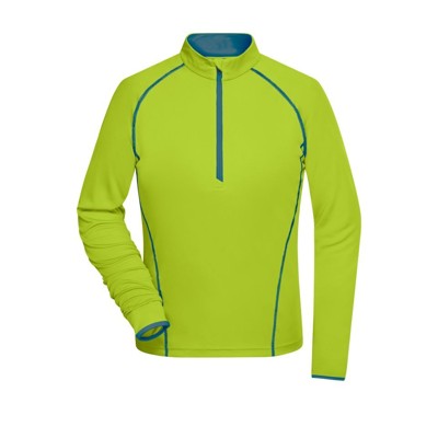 James & Nicholson - Damen Langarm Sportshirt JN497, hellgelb/hellblau, Größe XXL