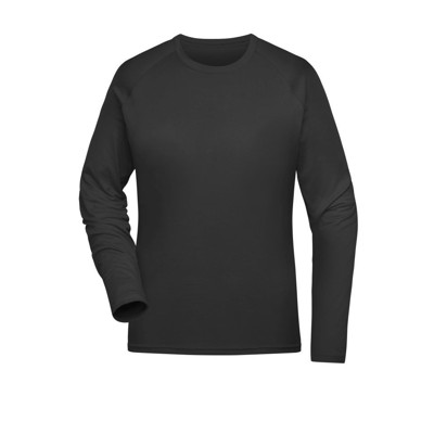 James & Nicholson - Damen Recycled Langarm Sportshirt JN521, schwarz, Größe L