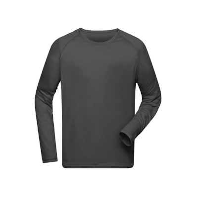 James & Nicholson - Herren Recycled Langarm Sportshirt JN522, titan-grau, Größe XL