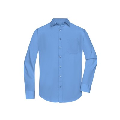 James & Nicholson - Herrenhemd Poplin Langarm JN678, aqua-blau, Größe XL