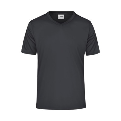 James & Nicholson - Herren Sportshirt mit V-Ausschnitt JN736, schwarz, Größe M