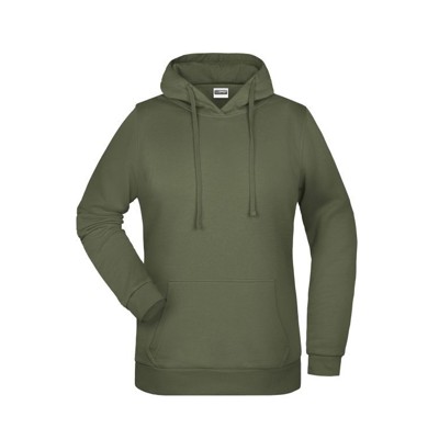 James & Nicholson - Damen Basic Kapuzensweatshirt JN795, oliv, Größe XXL