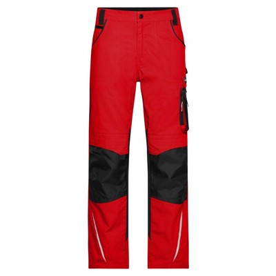 James & Nicholson - Workwear Bundhose CORDURA® JN832, rot/schwarz, Größe 62