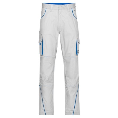 James & Nicholson - Workwear Bundhose JN847, weiß/königs-blau, Größe 58