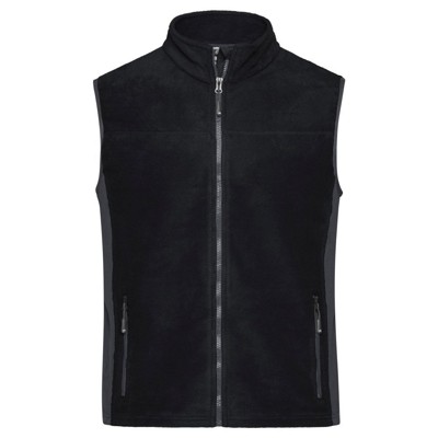 James & Nicholson - Herren Workwear Fleece Weste JN856, schwarz/carbon, Größe 5XL