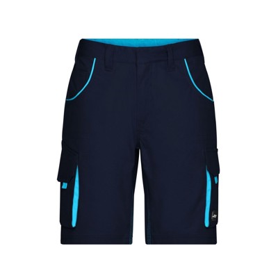 James & Nicholson - Workwear Bermuda JN872, navy-blau/türkis, Größe 52