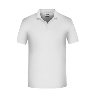 James & Nicholson - Herren BIO Workwear Poloshirt JN874, weiß, Größe XS