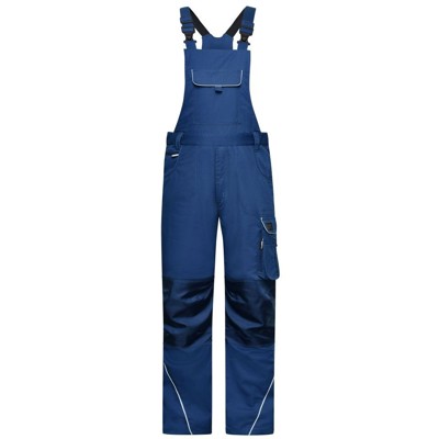 James & Nicholson - Workwear Latzhose Materialmix JN879, dunkel-königs-blau, Größe 46