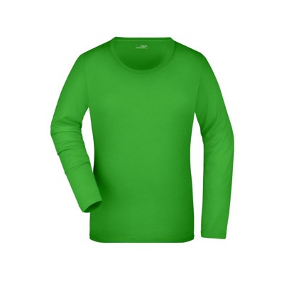 James & Nicholson - Damen Elastic Langarm Shirt JN927, lime-grün, Größe S