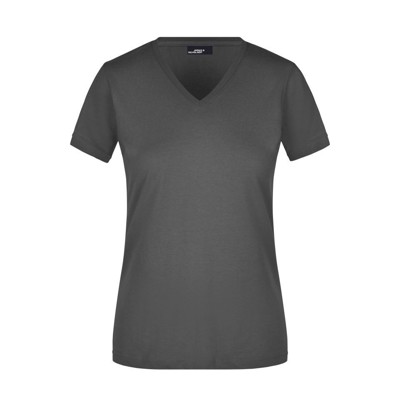 James & Nicholson - Damen V-T-Shirt JN972, graphit, Größe M
