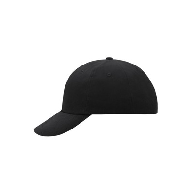 James & Nicholson - 6 Panel Cotton Cap MB6111, schwarz 60cm, Einheitsgröße