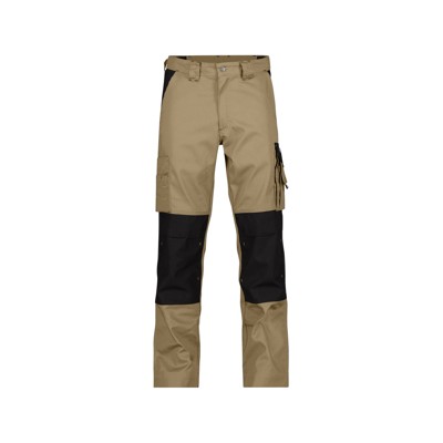 Dassy® - Boston Zweifarbige Arbeitshose mit Kniepolstertaschen, khaki/schwarz, Schrittlänge Standard, Größe 48