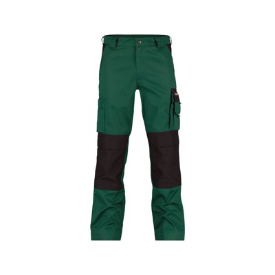 Dassy® - Boston Zweifarbige Arbeitshose mit Kniepolstertaschen, flaschengrün/schwarz, Schrittlänge Minus, Größe 52