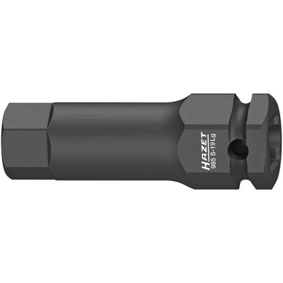 HAZET - HAZET Schlag-, Maschinenschrauber Schraubendreher-Steckschlüsseleinsatz 985S-19LG ∙ Vierkant12,5 mm (1/2 Zoll) ∙ Innen Sechskant Profil ∙ 19 mm
