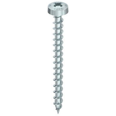 HECO-TOPIX®-plus - Fassadenschraube,Pozi-Drive,Rundkopf,VG,Kohlenstoffstahl,verz,blau,4,5x35mm