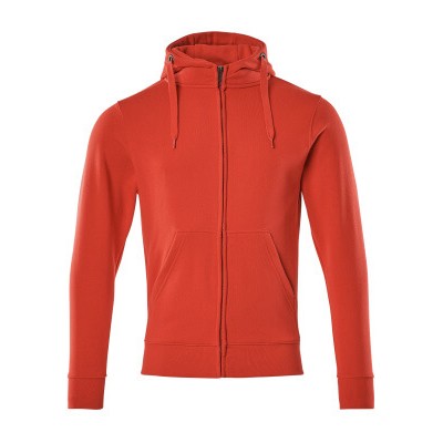 MASCOT® - Kapuzensweatshirt mit Reißverschluss CROSSOVER, Verkehrsrot, Größe 3XL