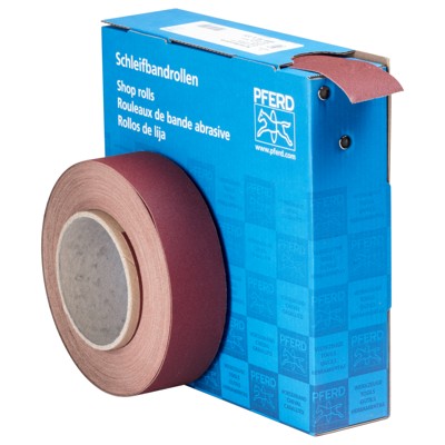 PFERD - Korund Schleifbandrolle Gewebe SBR Breite 38 mmxLänge 25m A220 für universelle Anwendung