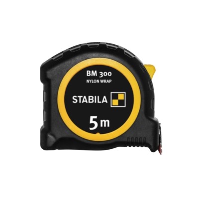 STABILA® - Taschenbandmaß BM 300, 5 m, doppelseitige metrische Skala, SPIKES-Haken