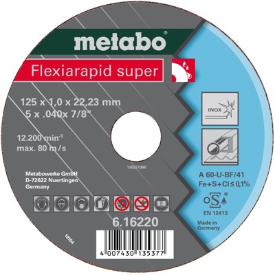 metabo® - Flexiarapid super 115x1,6x22,23 Inox, Trennscheibe, gekröpfte Ausführung (616219000)