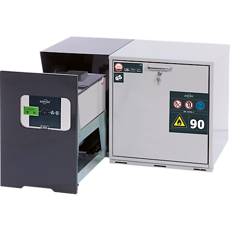 Adapter für asecos Sicherheitsschränke der UB90 und UB30 Serie, Stahlblech, anthrazitgrau, B 420 x T 574 x H 630 mm