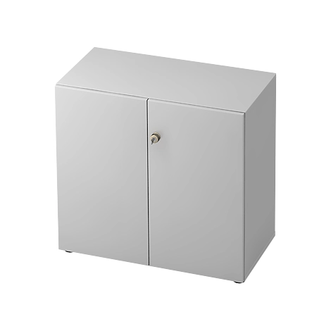Aktenschrank TOPAS LINE, 2 Ordnerhöhen, Türen abschließbar, lichtgrau/lichtgrau