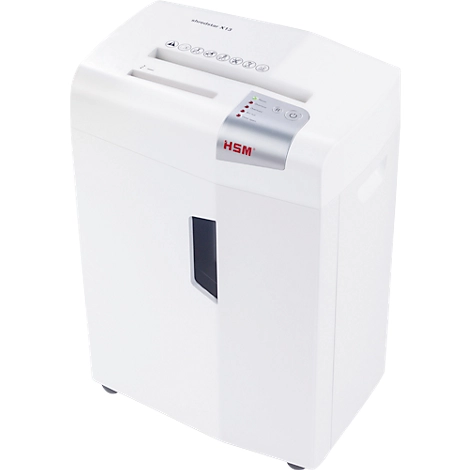 Aktenvernichter HSM shredstar X13, Sicherheitsstufe 4, Partikelschnitt 4 x 37 mm, 13 Blatt, weiß-silber