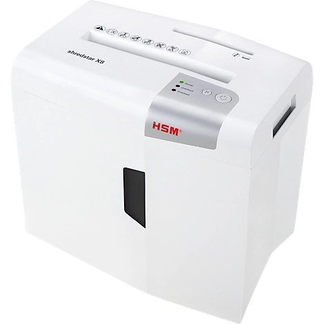 Aktenvernichter HSM shredstar X8, Sicherheitsstufe 4, Partikelschnitt 4,5 x 30 mm, 8 Blatt, weiß