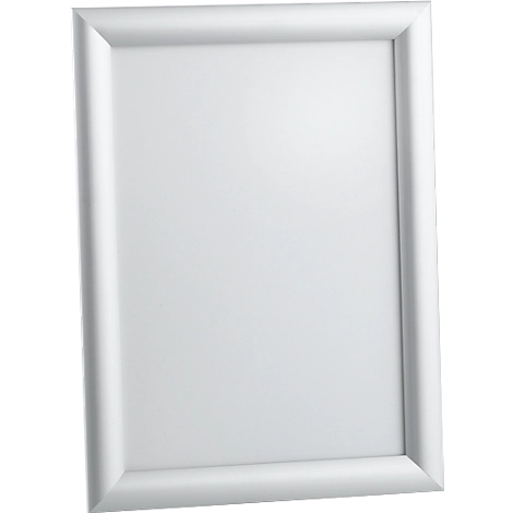 Alu-Klapprahmen, A4, auf Gehrung, mit Anti-Reflex Folie, silbern eloxiert, B 240 x T 25 x H 327 mm