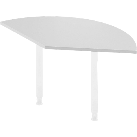 Ansatztisch, B 800 x T 800 mm, lichtgrau/weiß