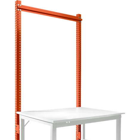 Aufbauportal, Grundtisch SPEZIAL Arbeitstisch-/Werkbanksystem UNIVERSAL/PROFI, 1250 mm, rotorange
