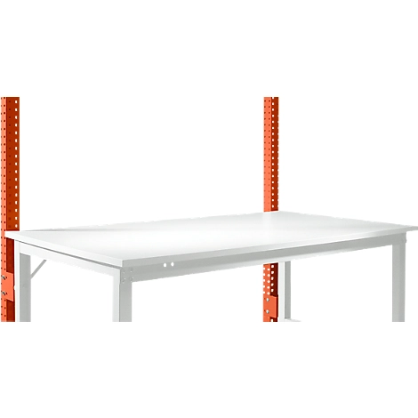 Aufbauportal, niedrig, Grundtisch STANDARD Arbeitstisch/Werkbank UNIVERSAL/PROFI, rotorange