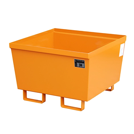 Auffangwanne BAUER AO-1, Stahl, 229 l, B 800 x T 800 x H 545 mm, orange