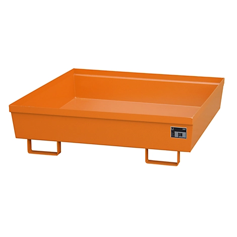 Auffangwanne BAUER AO-4/A, Stahl, 280 l, B 1200 x T 1200 x H 335 mm, orange