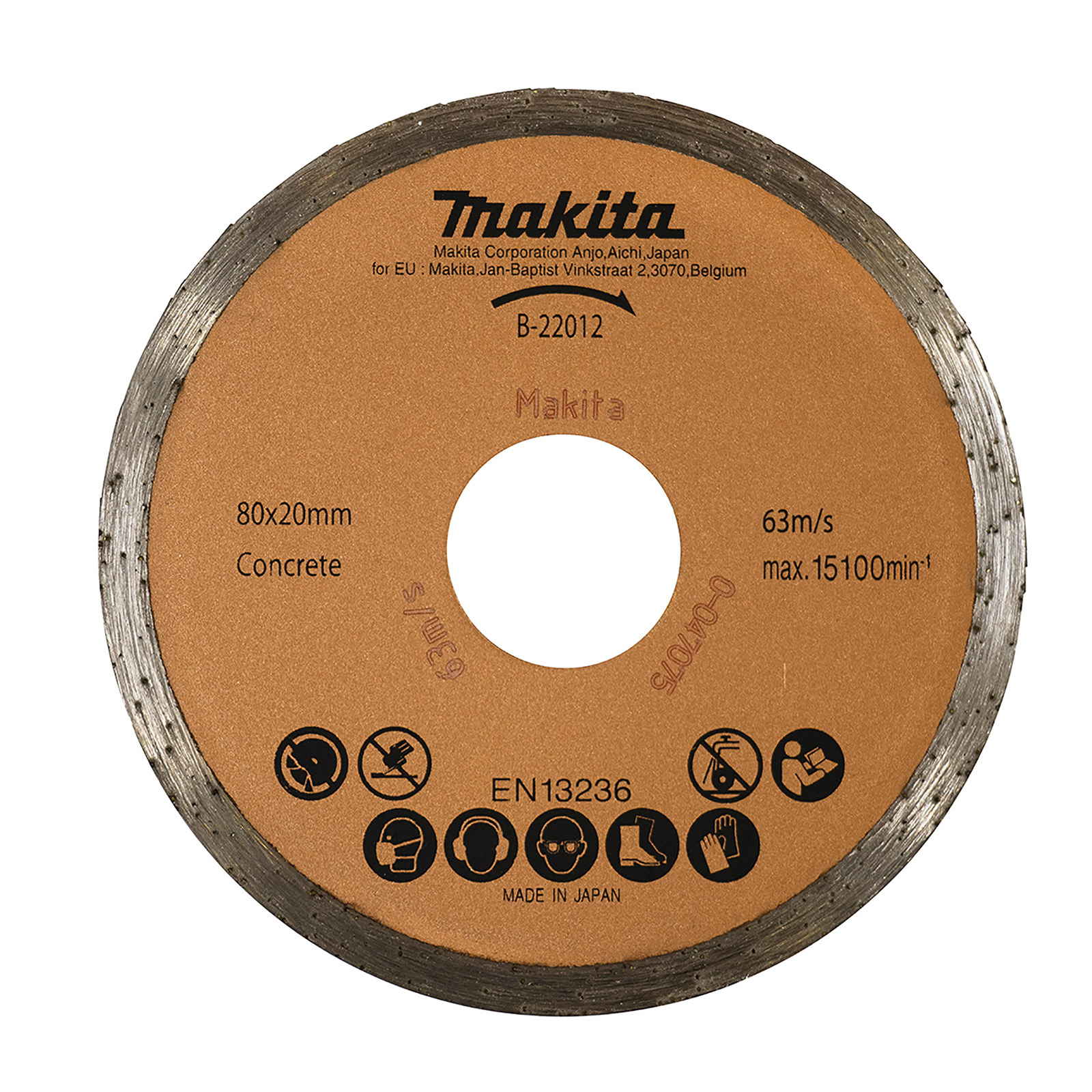Makita Diamanttrennscheibe 80 mm Beton - B-22012