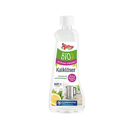Bio Kalklöser Poliboy, 100 % natürlich, lebensmittelsicher, NCP™-zertifiziert, 0,5 l in kindersicherer Recyclingflasche
