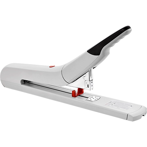 Blockheftgerät NOVUS B 56XL, für Klammern Typ 23/8, bis zu 170 Blatt, bis zu 100 Klammern, Lademechanik, ABS, Papieranschlag, Vollmetall, grau