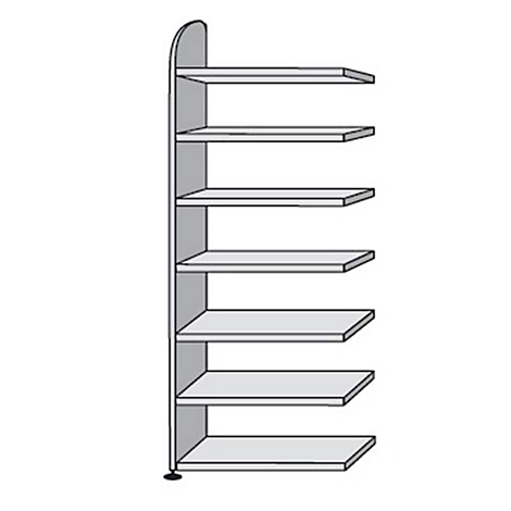 Büroregal Dante®, Regalfeld, H 2600 x B 1000 mm, ohne Rückwand, lichtgrau