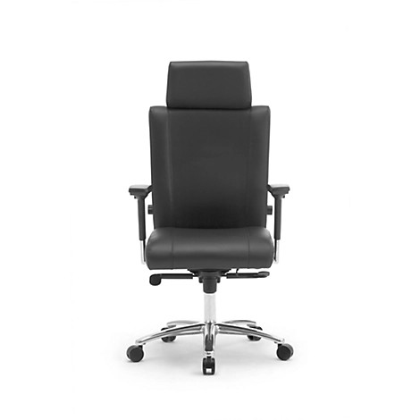 Bürostuhl NON STOP, mit Armlehnen, desinfektionsmittelbeständig, Sitzzeit 24 h, bis 150 kg, Lordosenstütze