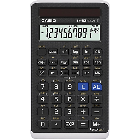 Casio Rechner FX-82Solar II, technisch-wissenschaftlicher Rechner, 144 Funktionen
