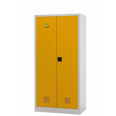 Chemikalienschrank asecos CF-CLASSIC, Flügeltüren, Front Sicherheitsgelb, B 950 x T 500 x H 1950 mm