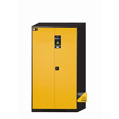 Chemikalienschrank asecos CS-CLASSIC-F, Flügeltüren, Front Sicherheitsgelb, B 1055 x T 520 x H 1950 mm