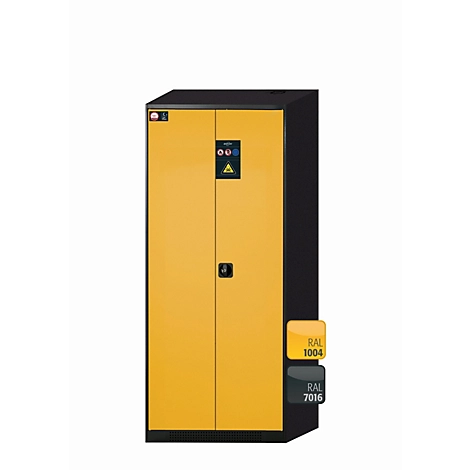 Chemikalienschrank asecos CS-CLASSIC, Flügeltüren, Front Sicherheitsgelb, B 810 x T 520 x H 1950 mm