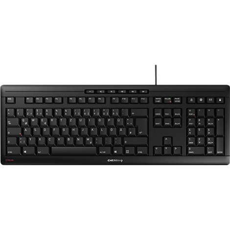 Cherry Stream Tastatur JK-8500 DE-2, flach, leise, SX-Scherenmechanik, schwarz